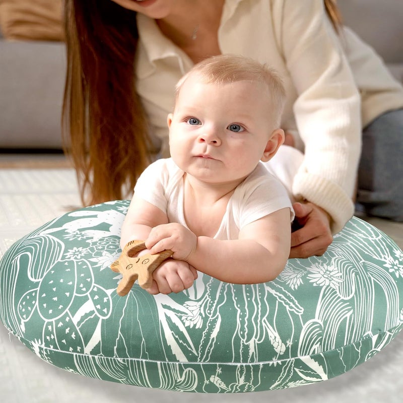 DAYEEBALL Nursing Pillow Cover, Removable Nursing Covers for Breastfeeding Pillows, Stretchy and Soft Fit for Baby Girls Boys Newborn, Cactus (Only Cover) - Image 4